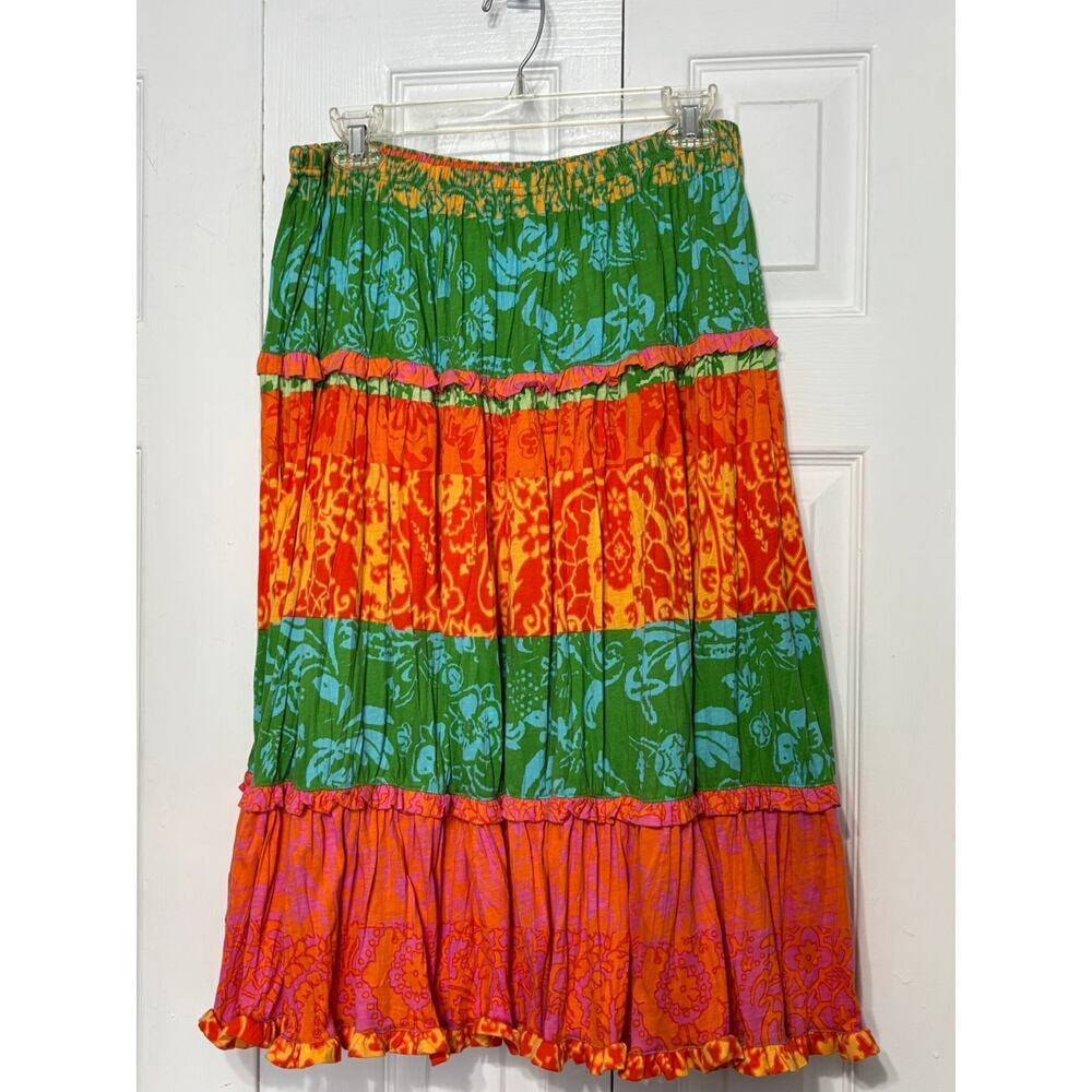 Sigrid Olsen Multicolored Layered Full Skirt Peti… - image 1